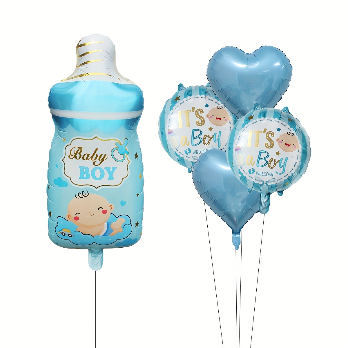 Image of 5pcs, , Gender Reveal Balloons Set, Feeder Bottle Balloons Set, 1st Birthday Decor, Gender Reveal Party Decorations, Babayshower Party Decorations, For Halloween, Christmas