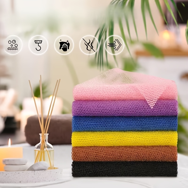 5pcs Colorful African Exfoliating Net Body Scrubber Set