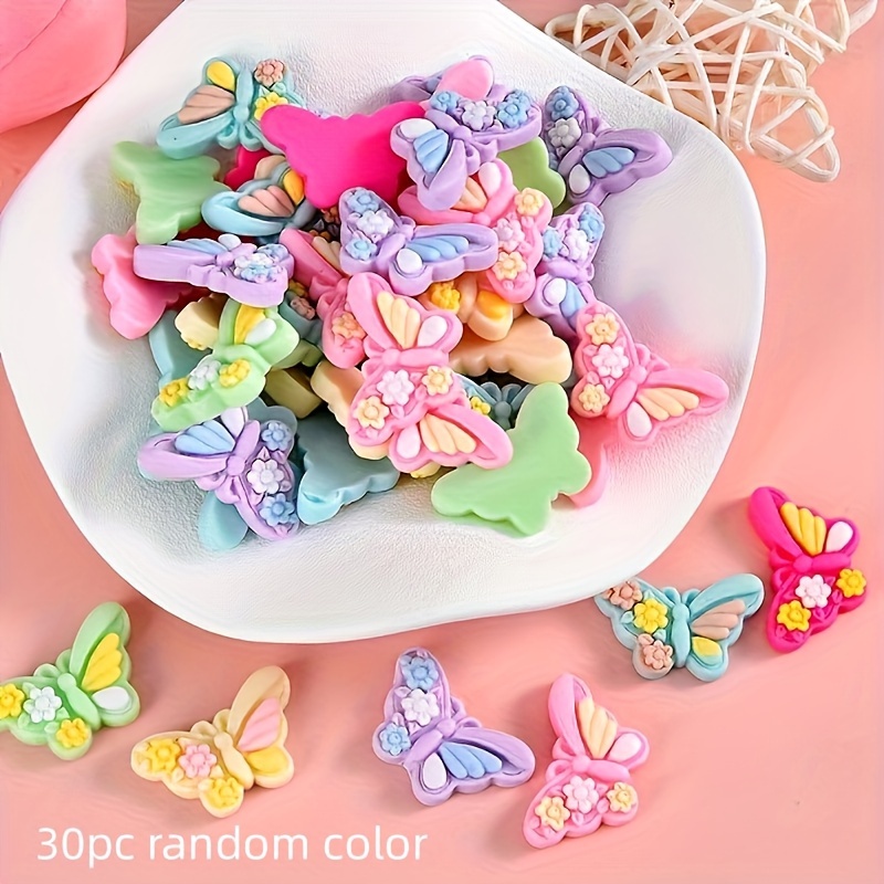 30pcs Random Super Charm Flat Back Homemade Hair Additions Decorative Additions Resin Craft Small