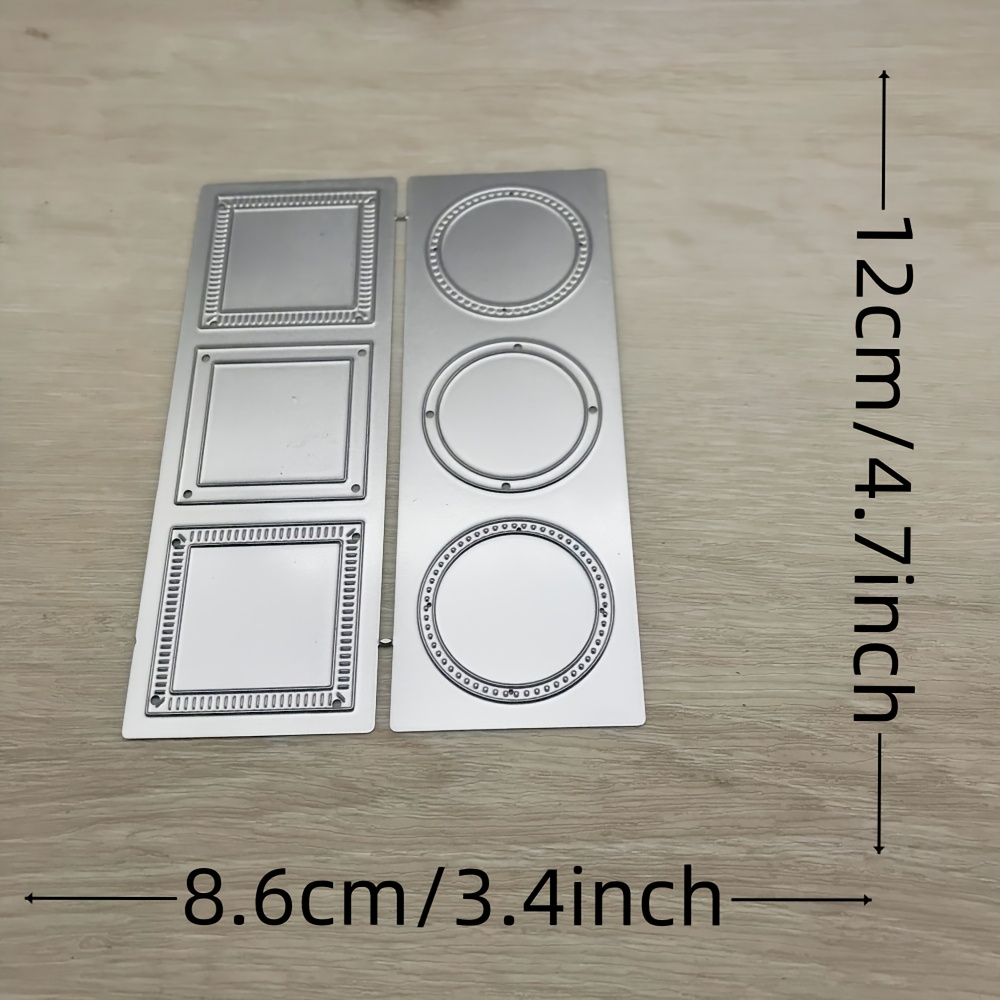 1pc Metal Cutting Dies For Crafting, Featuring Circular And Square Frame Designs, Ideal For Scrapbooking And Paper Crafting