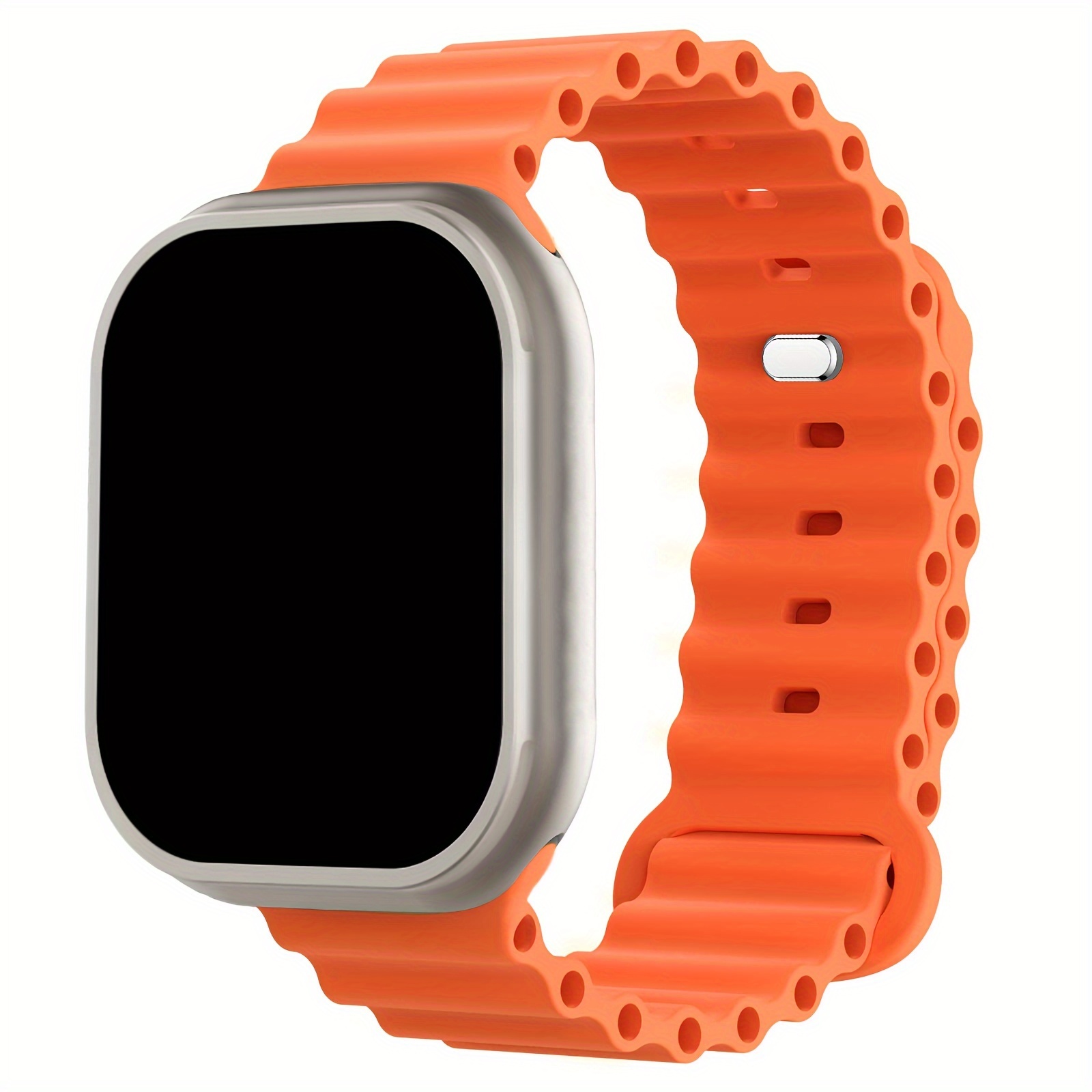 Image of Ocean Silicone Sport Band Compatible With For Watch /ultra 2/ 49mm 45mm 46mm 44mm 42mm For Men Women, Breathable Soft Strap For Iwatch Ultra 2/3, For Iwatch /11/10/9/8/7/6/5/4/3/2/1