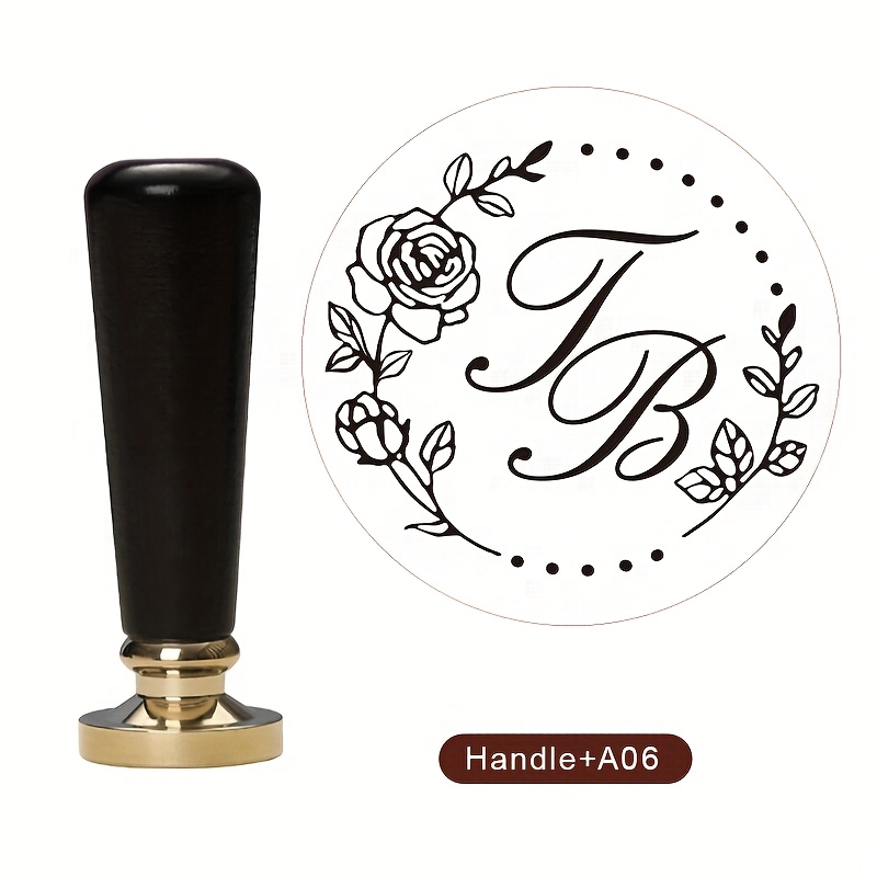 TEMU Personalizza 1 Set di Timbro Sigillo di Cera, con (+Testina Timbro Sigillo di Cera .5Cm/0.98In), Ottone Rimovibile, di Cera Personalizzati per