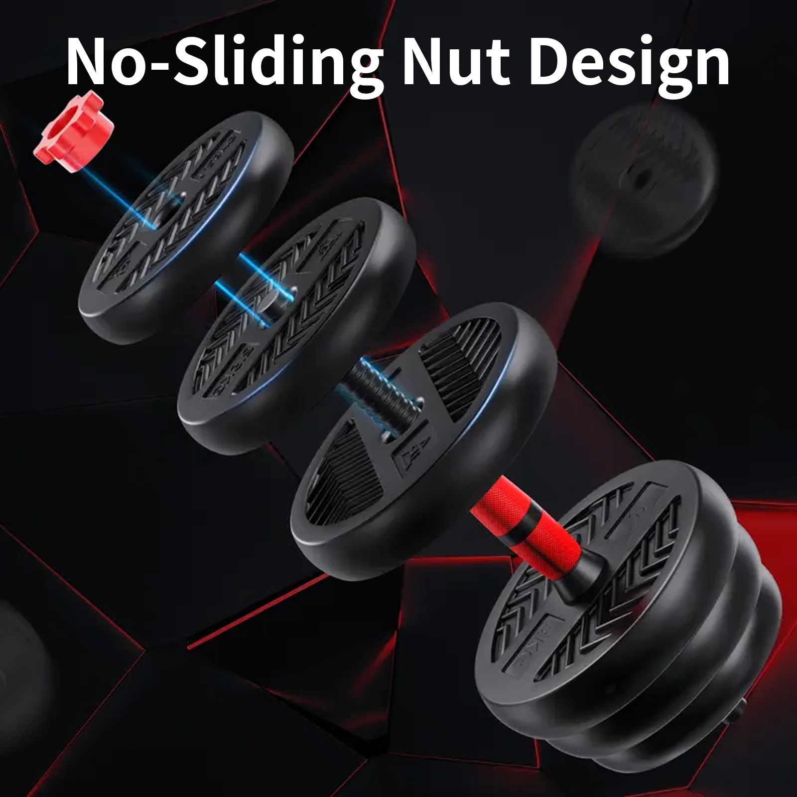 Adjustable Dumbbell Set - 22/ 33/ 66/ 88lbs Weights, Anti-Slip Handle for Home Gym, Men & Women