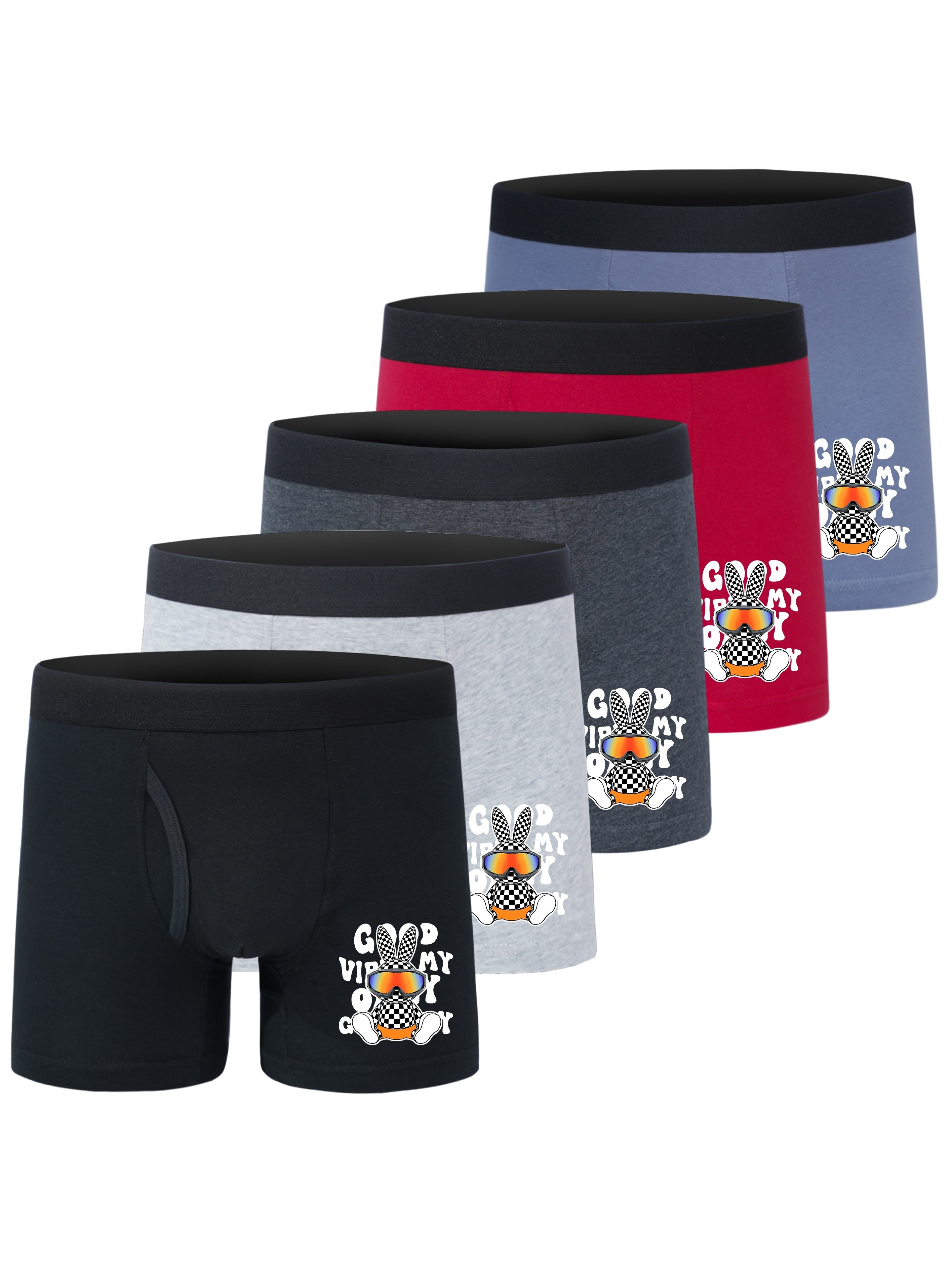 Easter Letter Egg Print Boys' Boxer Briefs Set Boys Half - Temu