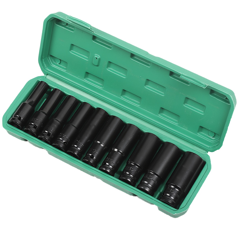 E-shop 10-teiliges Stahl-Elektro-Nusswerkzeug-Set, 1/2-Zoll-Schlagschrauber-Adapter-Handwerkzeuge und Nuss