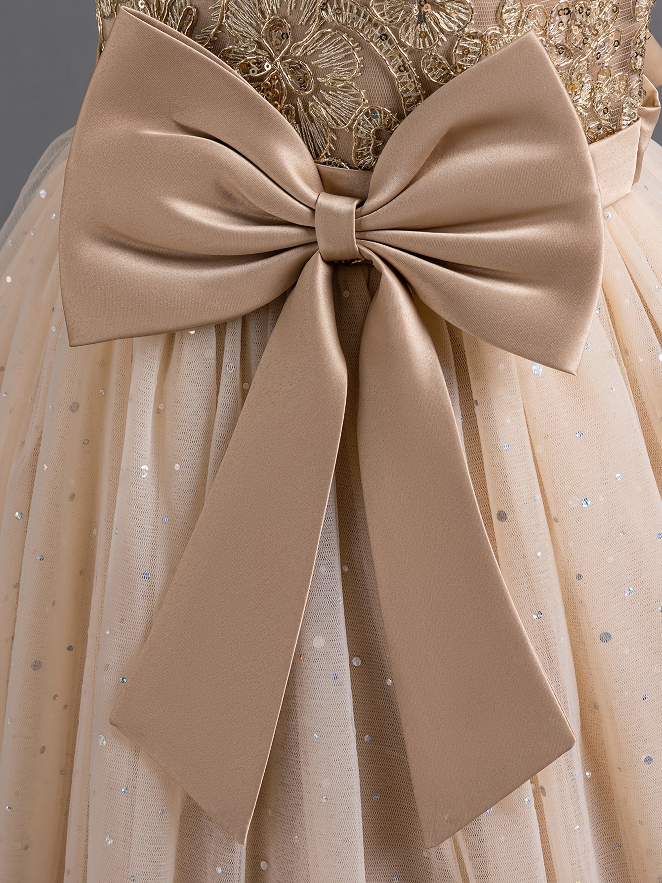 flower girl dress umbrella hem sleeveless sequin wedding - Temu Bahrain