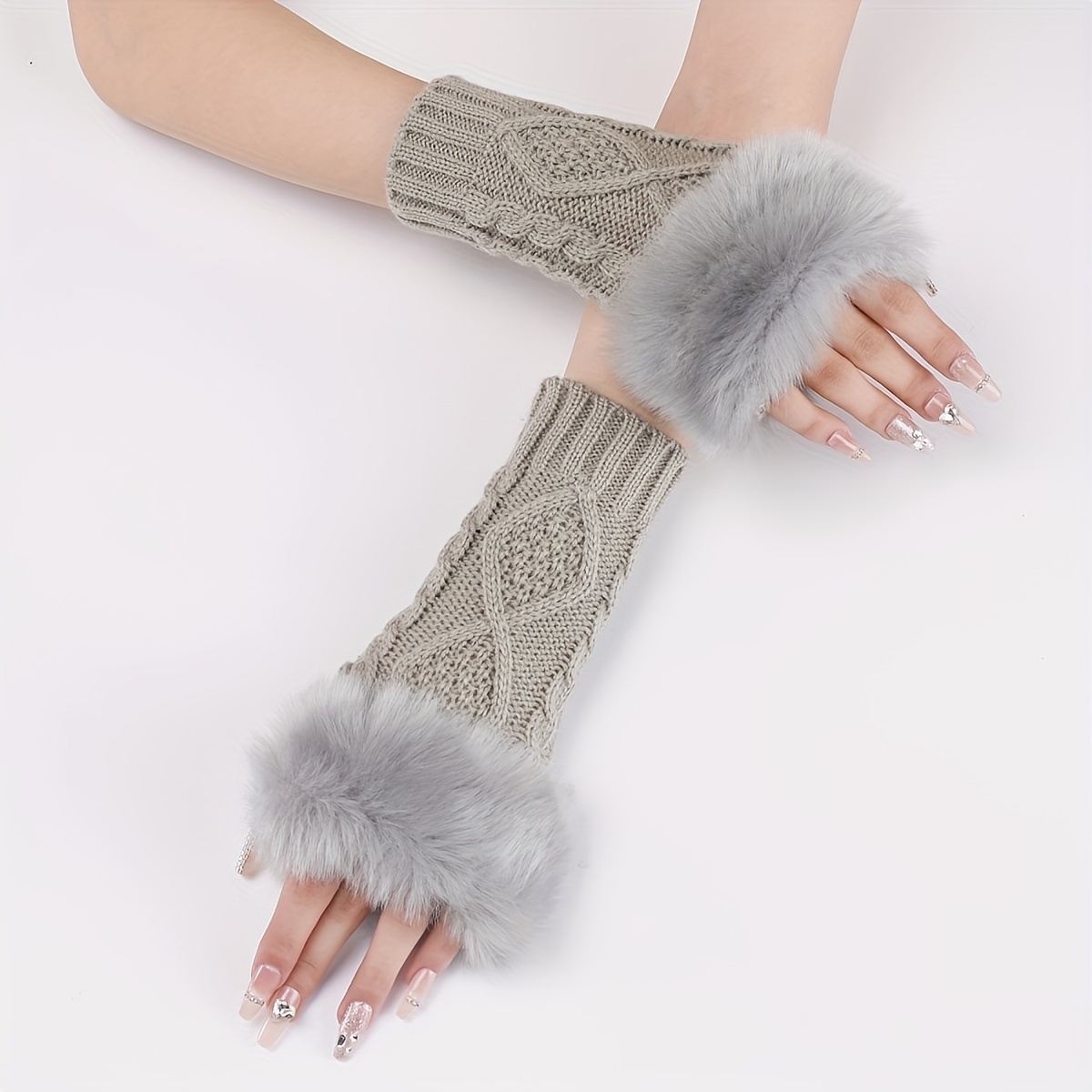 

Fingerless Gloves Pom-pom - Windproof, Gloves For | For & Writing