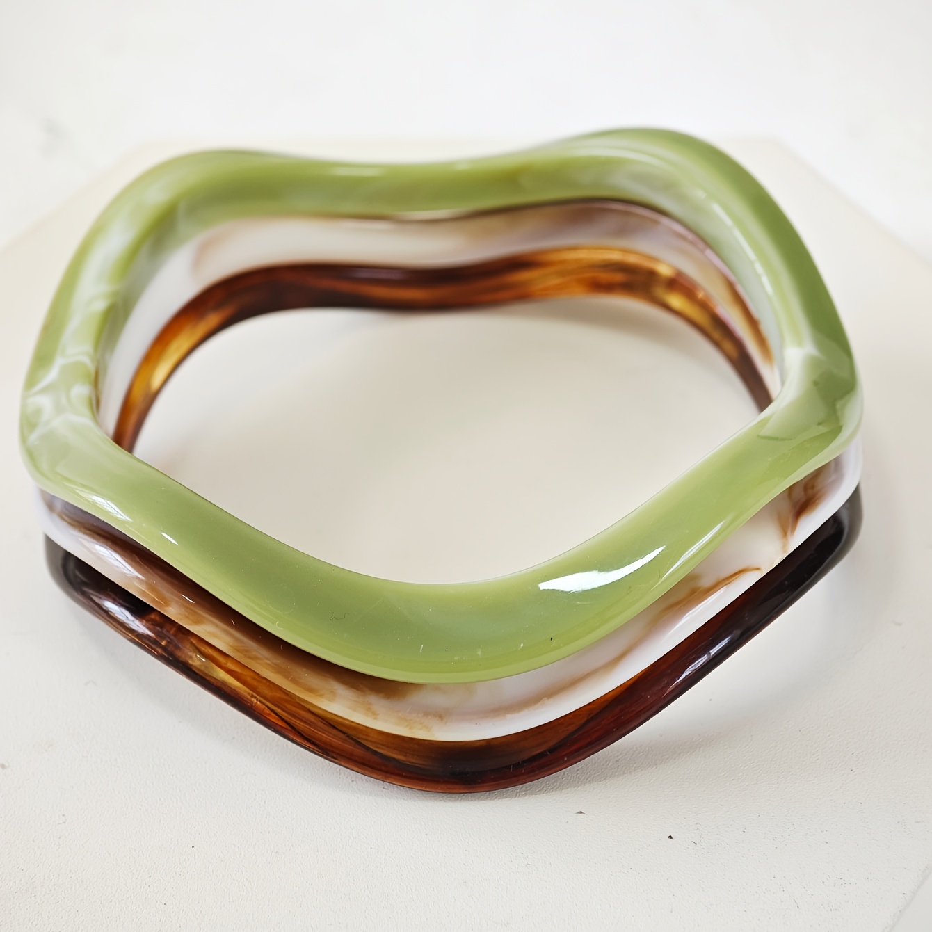 TEMU Bracciale a Fascia Geometrico Irregolare da Donna, Disponibile con Diverse Opzioni di Stile, Braccialetto Impilabile Vintage in Acrilico Stile