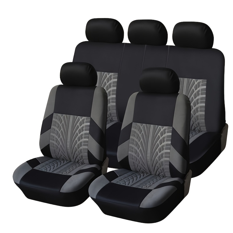 TEMU Car Seat Covers Car Interior With Stylish For 5 Seats Car Seat Cover Tire Pattern Universal Perfect For Sedans, Suvs, And Trucks, Car Seat Cover
