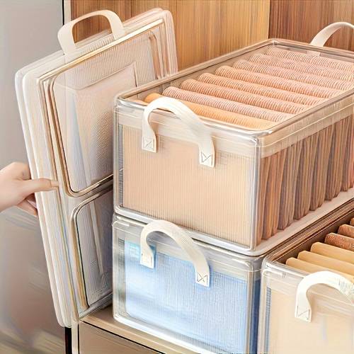 a set of 5 foldable storage boxes for under the bed durable clothing containers with removable liners stackable and waterproof suitable for pants t shirts socks and accessories