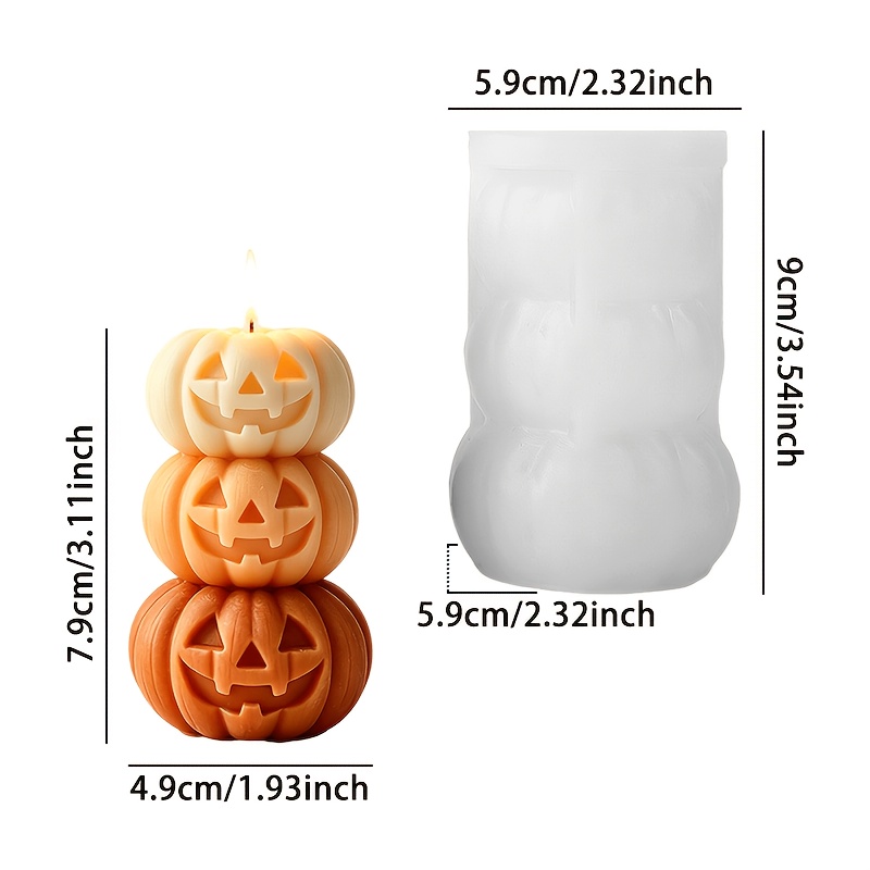 TEMU Stampo a Zucca Riutilizzabile Multiuso a 3 Livelli per Resina, Cera, Gesso e Cemento - Cornice in Silicone Sformabile Resistente al Calore per