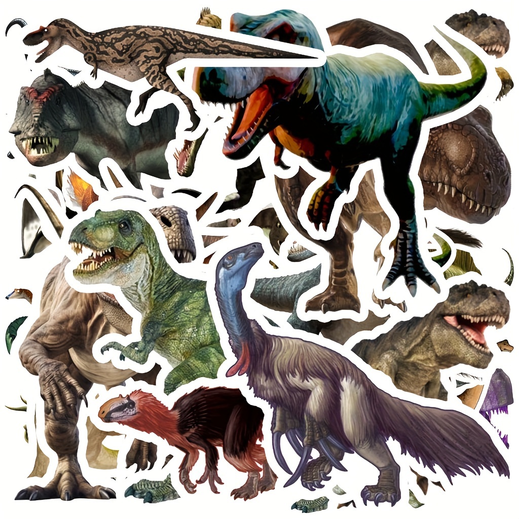 

Dinosticker 54pcs Decals Set, Reusable Irregular , -adhesive For Laptops, Phones, , Motorcycles - Assorted