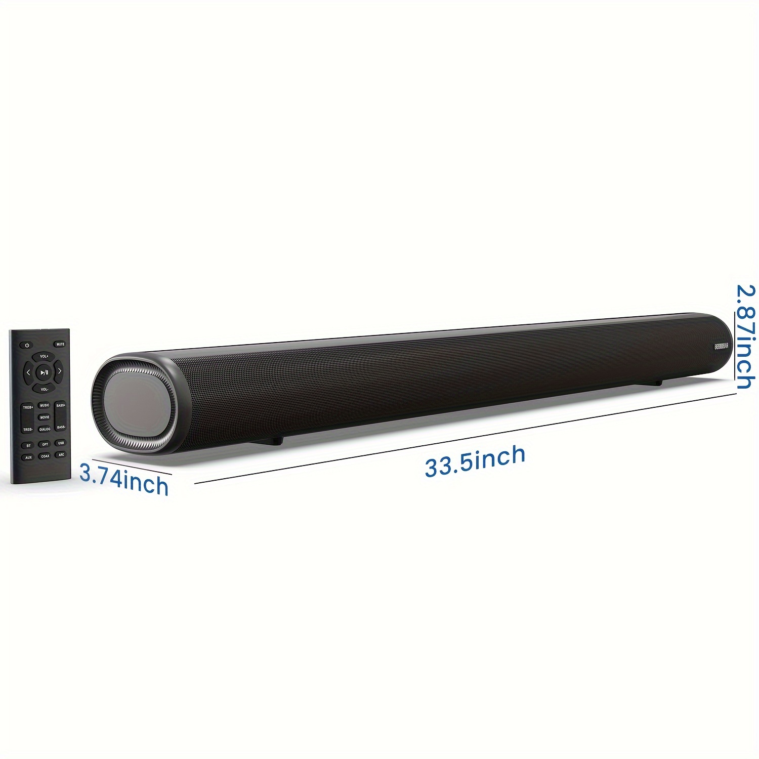 

Sound Bars For Tv, 80 Watts 33.5 Inch Sound Bars For Tv With Bt 5.0, 3 Eqs, Bass Adjustable, Arc/optical/coaxial/aux/usb Connection For Phone, Tv, Pc, Projector.