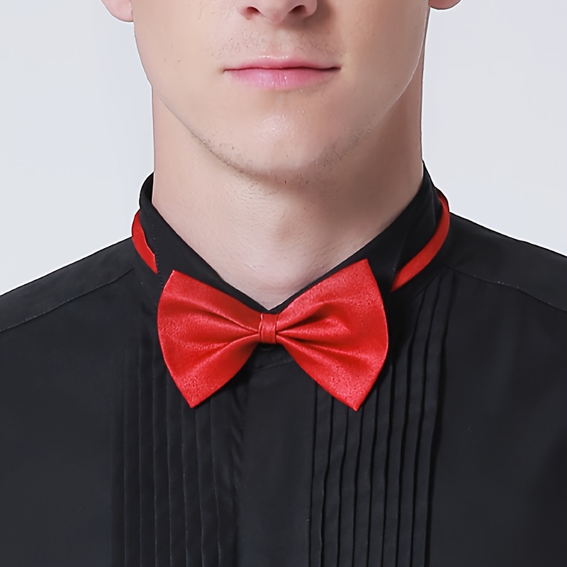 1pc large red bow tie men women elegant glossy large bow Temu