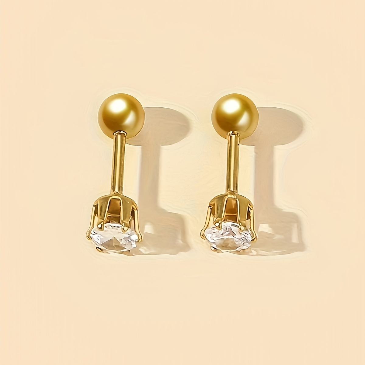 Fashionable Zirconia Hypoallergenic Small Stud Earrings