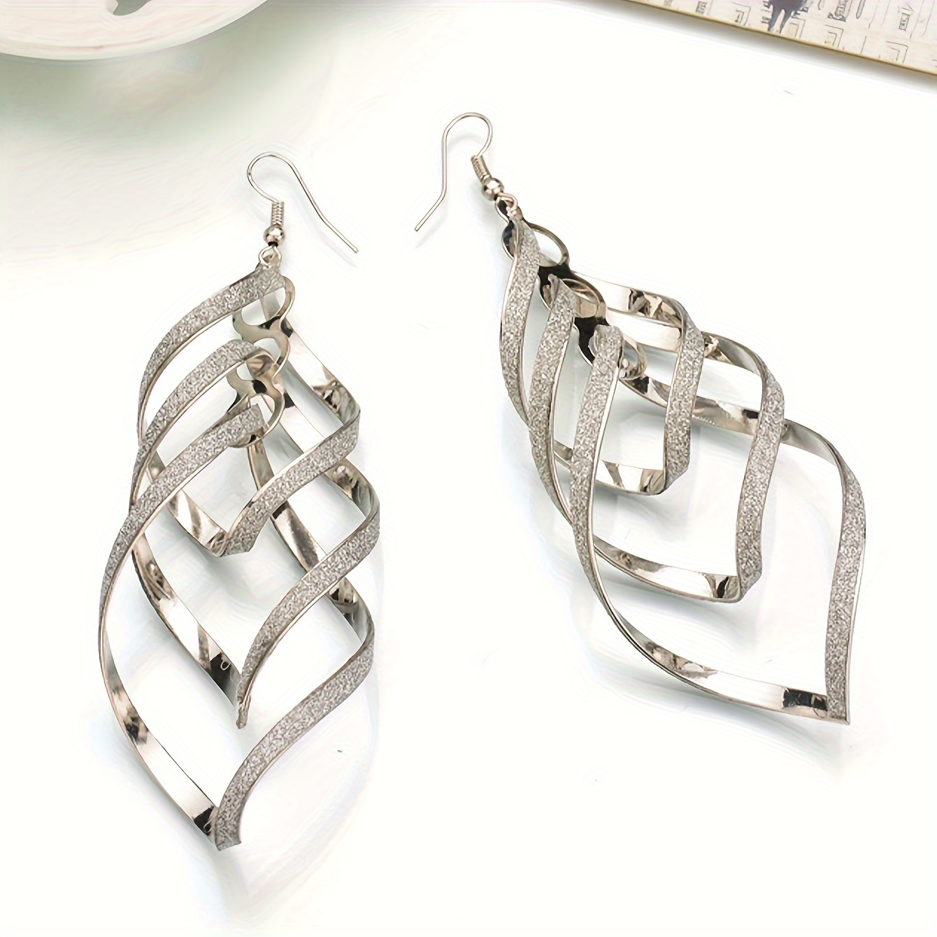 Silvery Frosted Long Tassel Earrings & Iron Posts - Versatile Jewelry