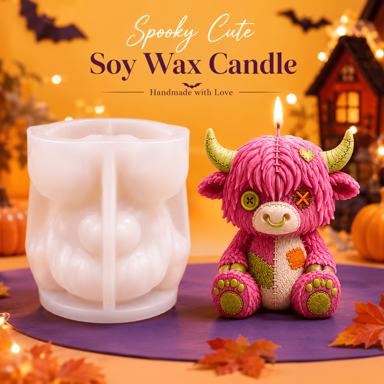 TEMU Highland Calf Silicone Mold Suitable For Candles, Soap & Resin Crafts - Multipurpose Patch Ragdoll Calf Molding, Diy Mold For Epoxy Plaster,