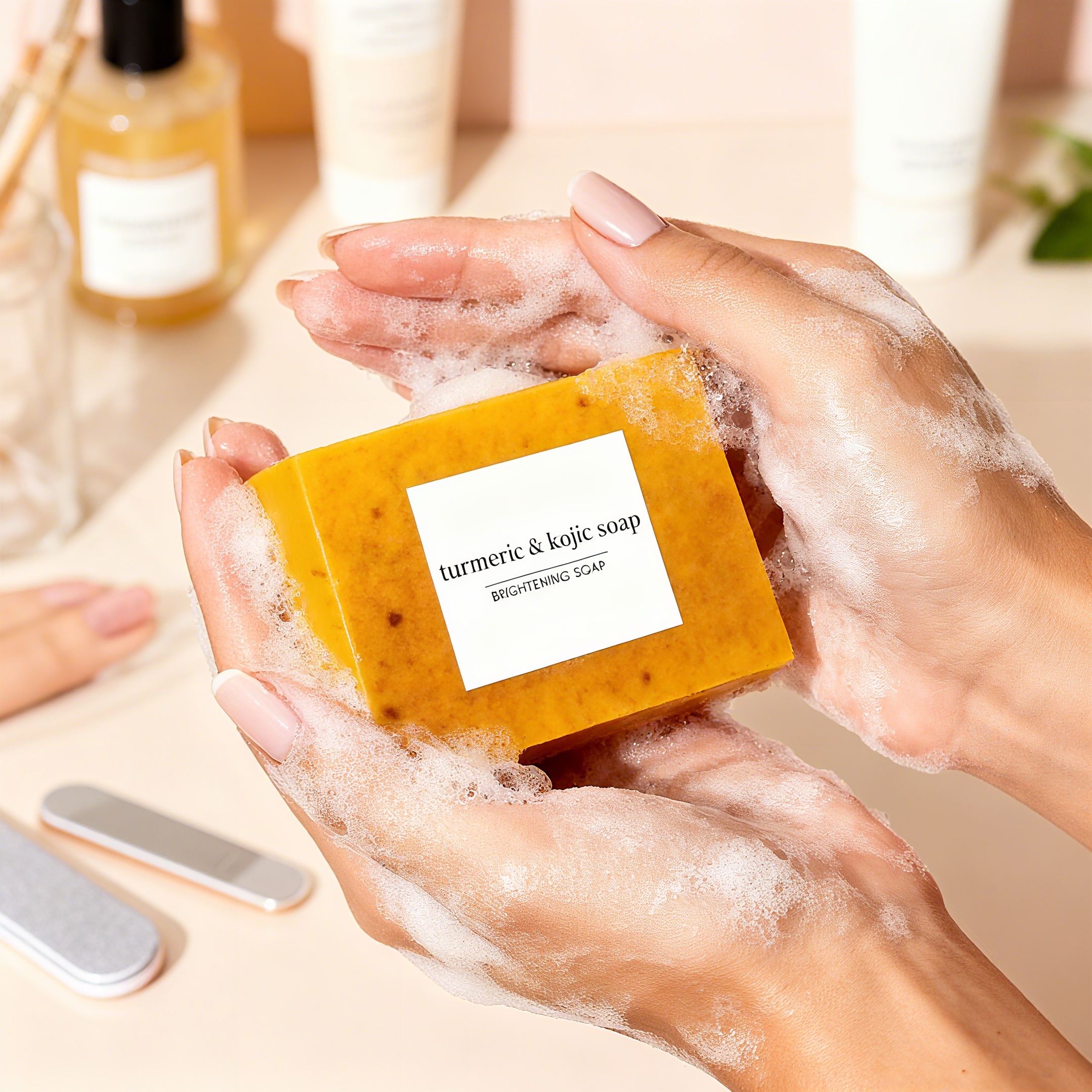 1pc/4pcs Turmeric Skincare Set - Firming Pore Cleanser/soap, Deeply Cleans Facial Pores, Moisturizes The Skin, Gently Balances Oil, Rich In Coconut Oil And Turmeric, The Best Christmas And New Year Gift - Essential for Travel.