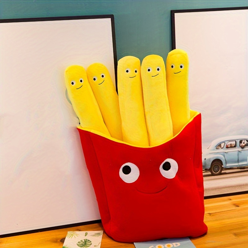 

Cartoon Simulation French Fries Plush Toy French Fries Snacks Pillow Pose Props Christmas Halloween Thanksgiving Easter Gift