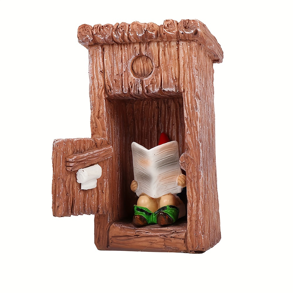 TEMU Funny Garden Outdoor Statues Naughty Decoration Read Newspaper For Indoor Lawn Yard Red