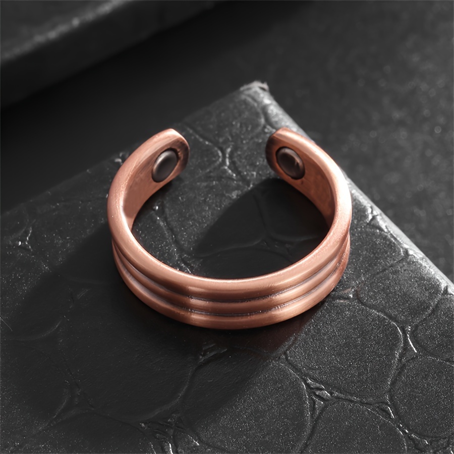 Bohemian Geometric Texture Open Copper Ring