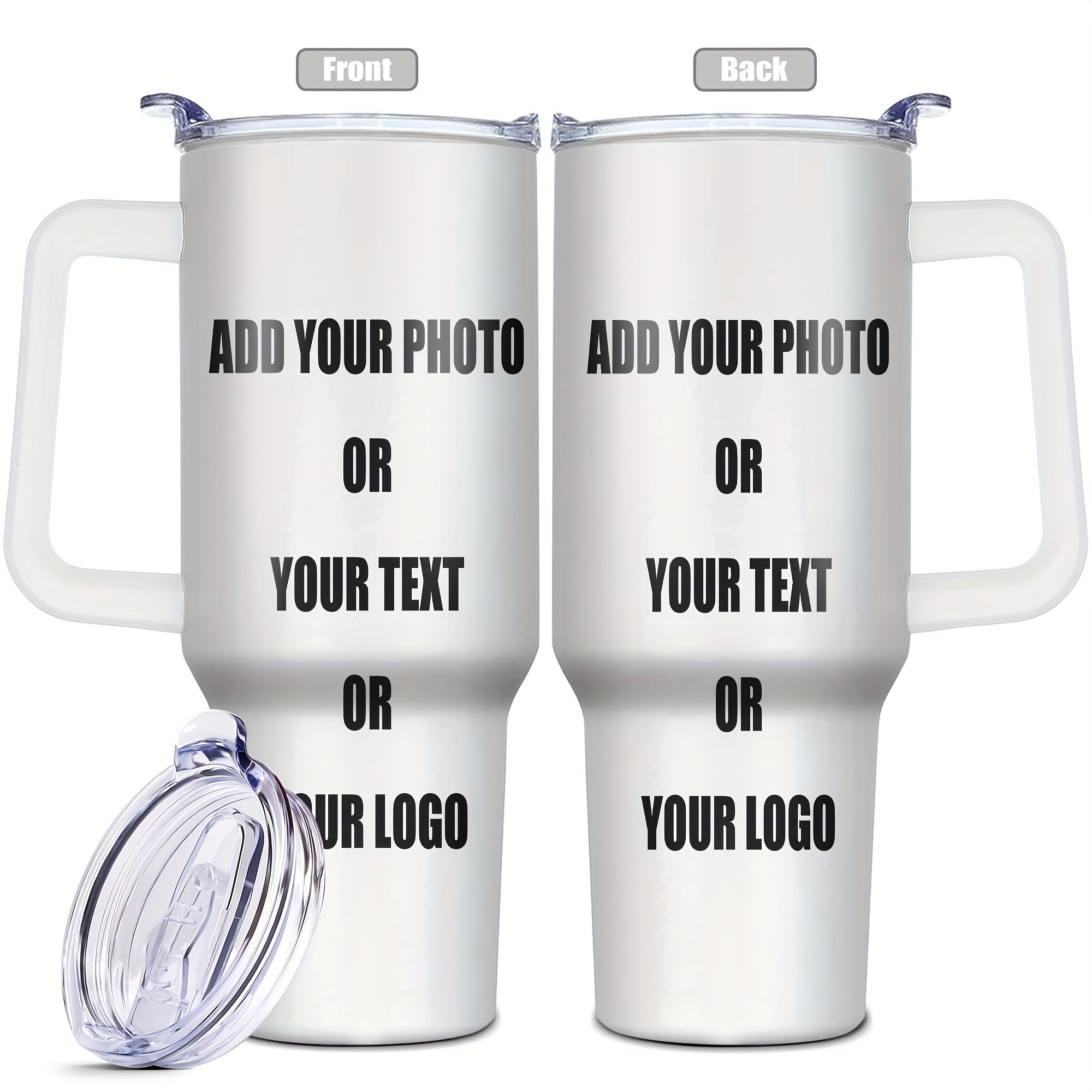 

[customization] 1pc, 40 Oz Tumbler, Custom Your Photo Or Your Text Or Your Logo, Perfect Gift For Family And Friends Birthday Christmas Gifts For Women Mom Sisters Teacher Coworker