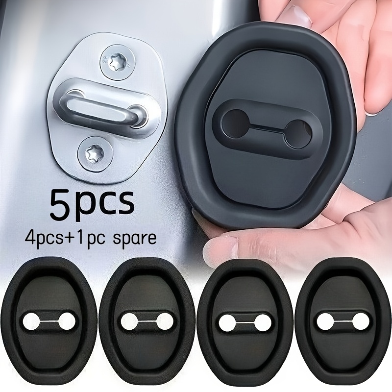 TEMU 5pcs Coussinets de Verrou de Porte de Voiture Style Sport, Tampons d'Isolation Anti-Fouissement et Anti-Rouille, Universels pour la Plupart des