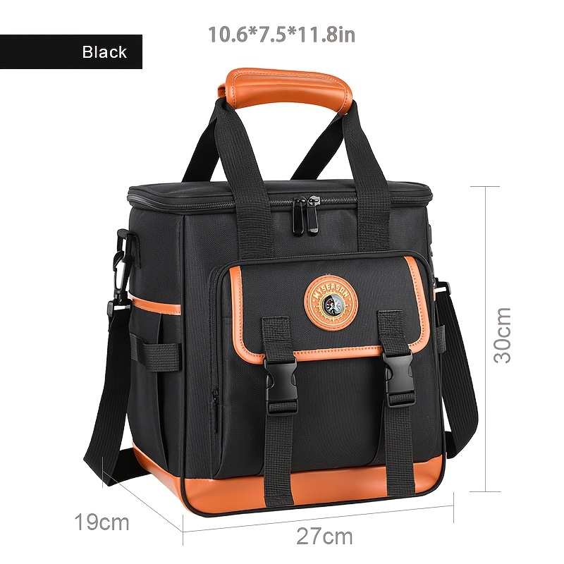TEMU Large-capacity Insulated Portable Lunch Bag, -one Cross-body Insulated And Refrigerated Backpack With Adjustable Shoulder Straps And Top Handle,