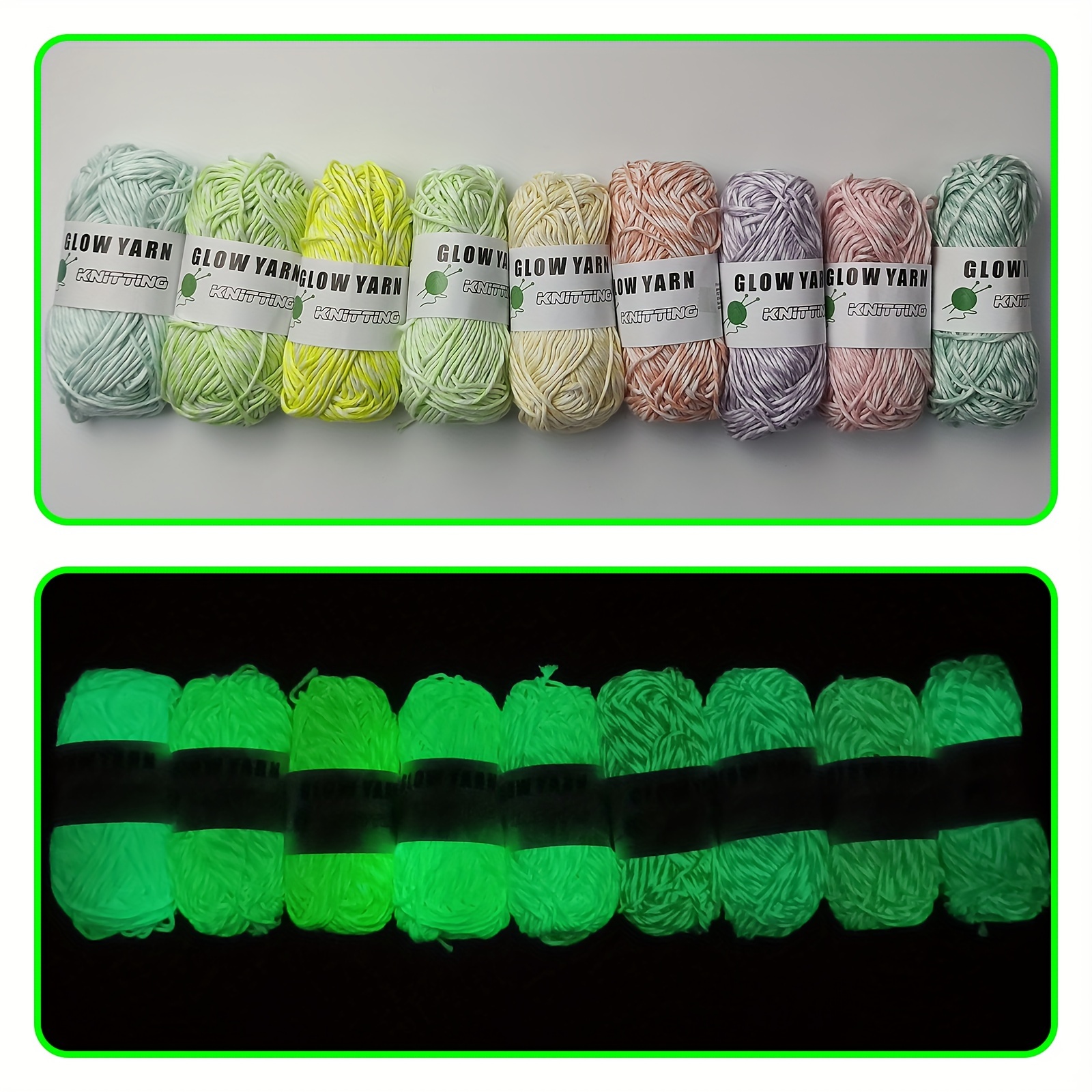 Glow in The Dark Yarn, Glow in The Dark Yarn for Crochet, Glow Yarn for  Knitting, Crocheting, Crafts Sewing Beginners