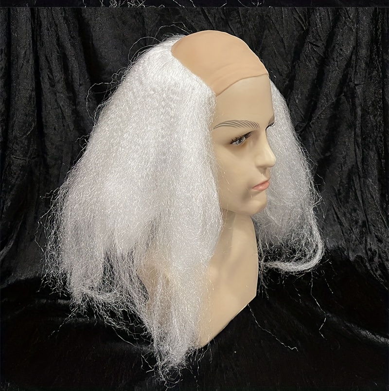 Funny Wigs For Costume Parties, Cosplay Games, Performances, Bald Wigs, Black Scalp Wigs, White Christmas Wigs, Yellow Funny Wigs, Birthday Party Costumes, Party Dress-up Accessories details 3