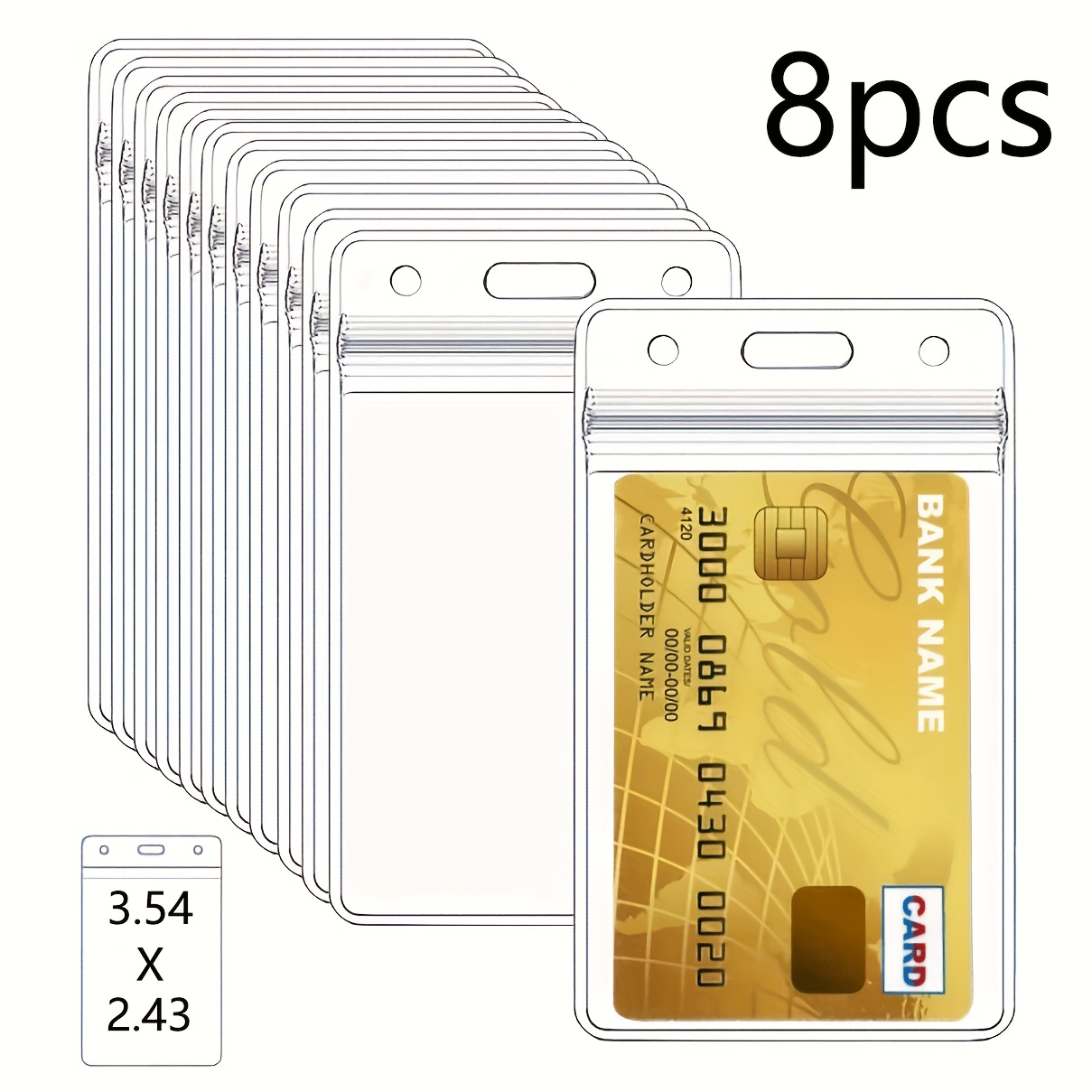 TEMU Porta tarjetas de identificación vertical de plástico transparente de resistencia 2D de 5/8 piezas con clip para etiqueta de de plástico con