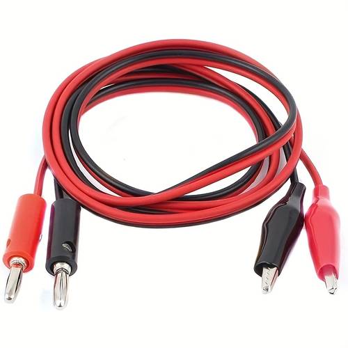 2pairs 1m cilp to banana plug test cable connector dual tester probe crocodile clip for multimeter measure tool