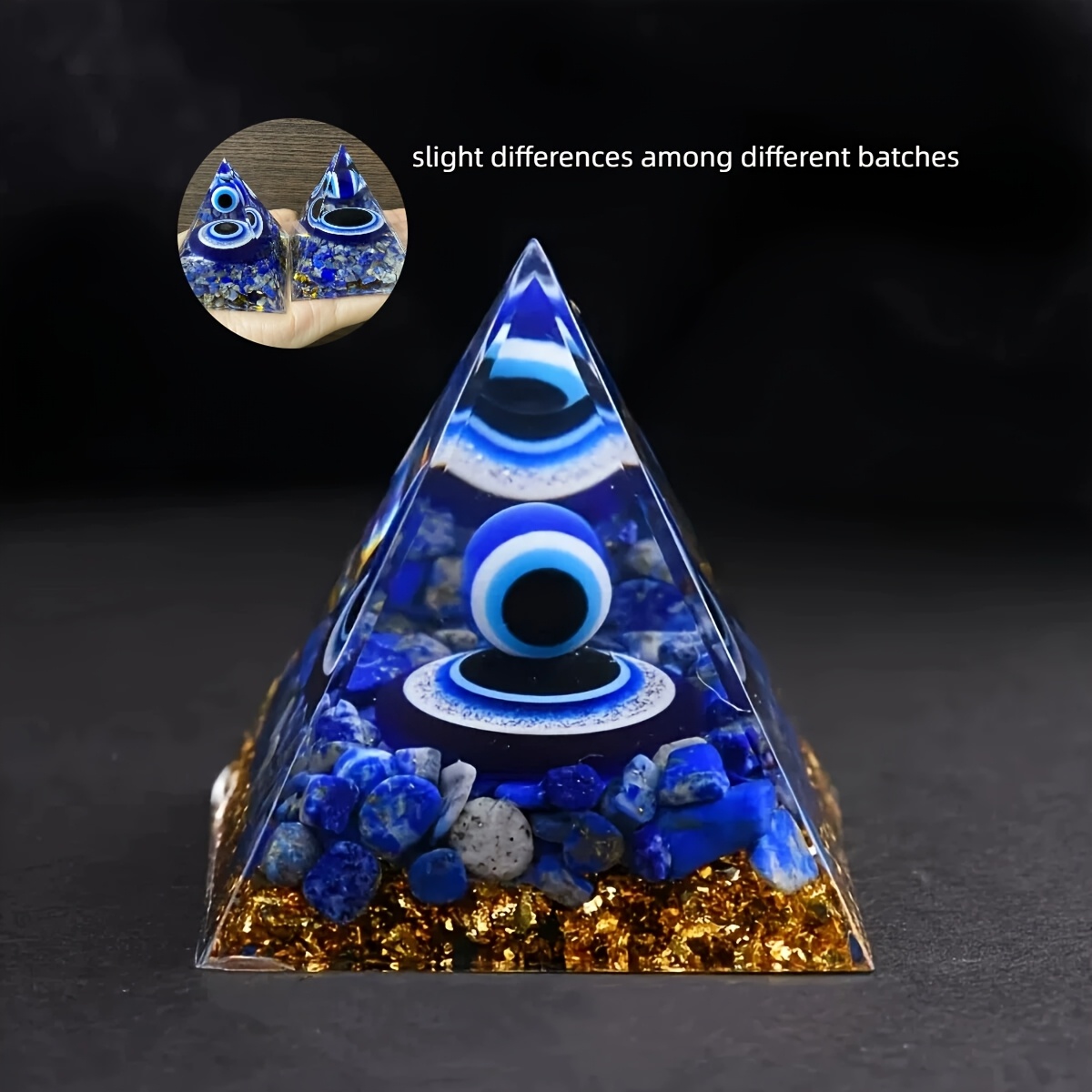 1pc Bohemian Evil Eye Resin Dropper Pyramid Inlaid With Jewelry Home Decoration Ornament Holiday Gift