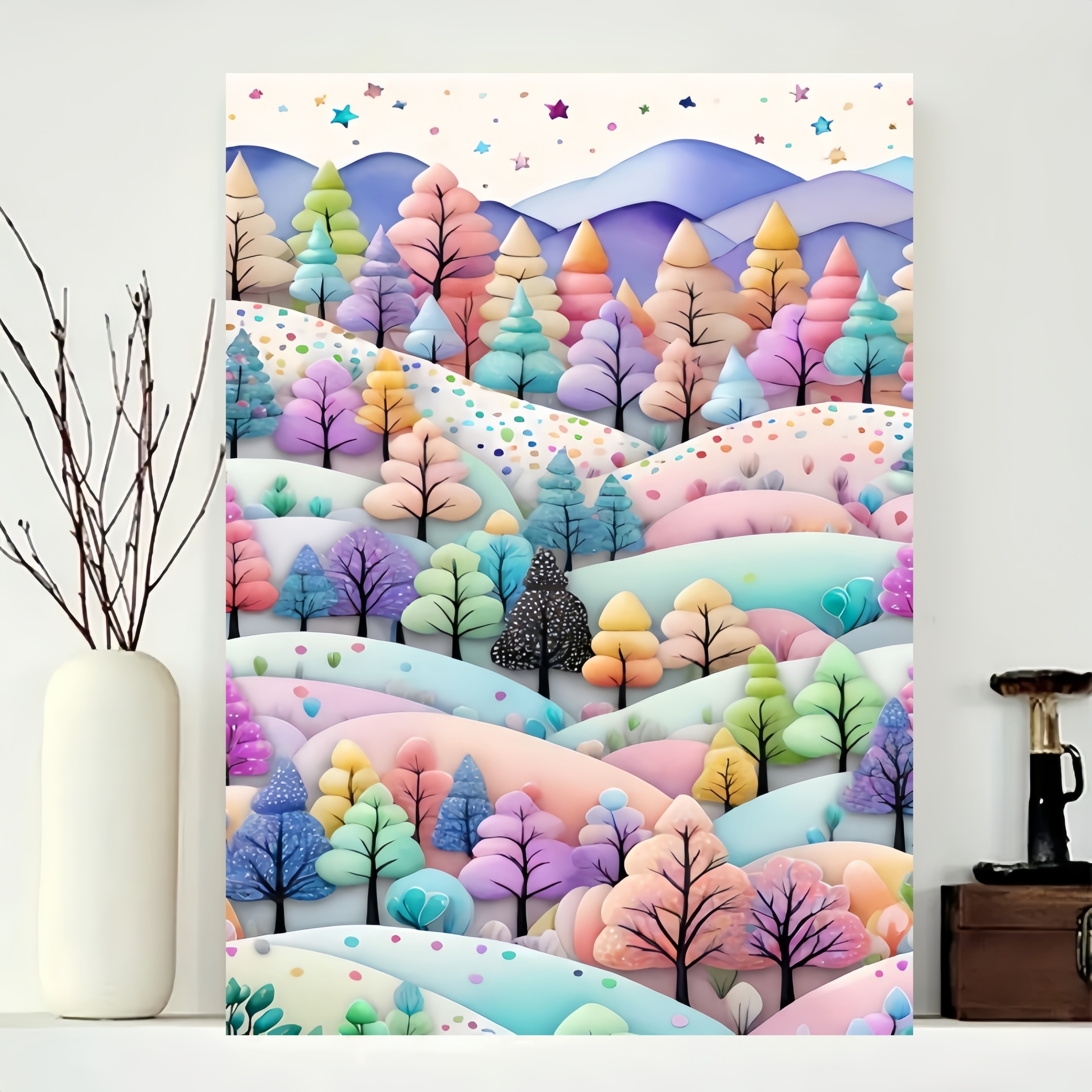 

1000 Pieces For Adults, Paper, Seamless Diy Puzzle, Beginner Level, Portable With Unique Mixed Color Vibrant Trees Design, Ideal For Birthday & Holiday Gifting - 19.7" X 27.5