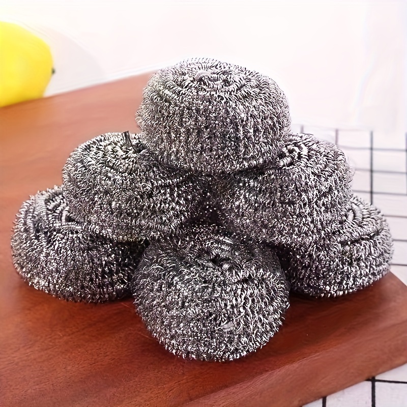 

6/12pcs Stainless Steel Scrubbers - & Effective For Kitchen And Bathroom Cleaning