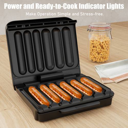 machine and sausage grill with oil drip tray and cord storage ideal for veggie sausages bbq or nonstick plate for easy clean