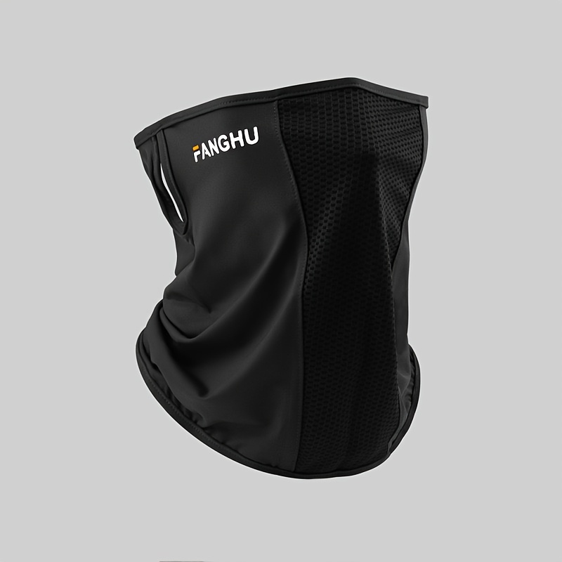 

Fanghu Summer Cycling Face Mask, Breathable Half Face Cover With Mesh Holes, Stretchy Letter Neck Gaiter With Ear Loops, Sports Style