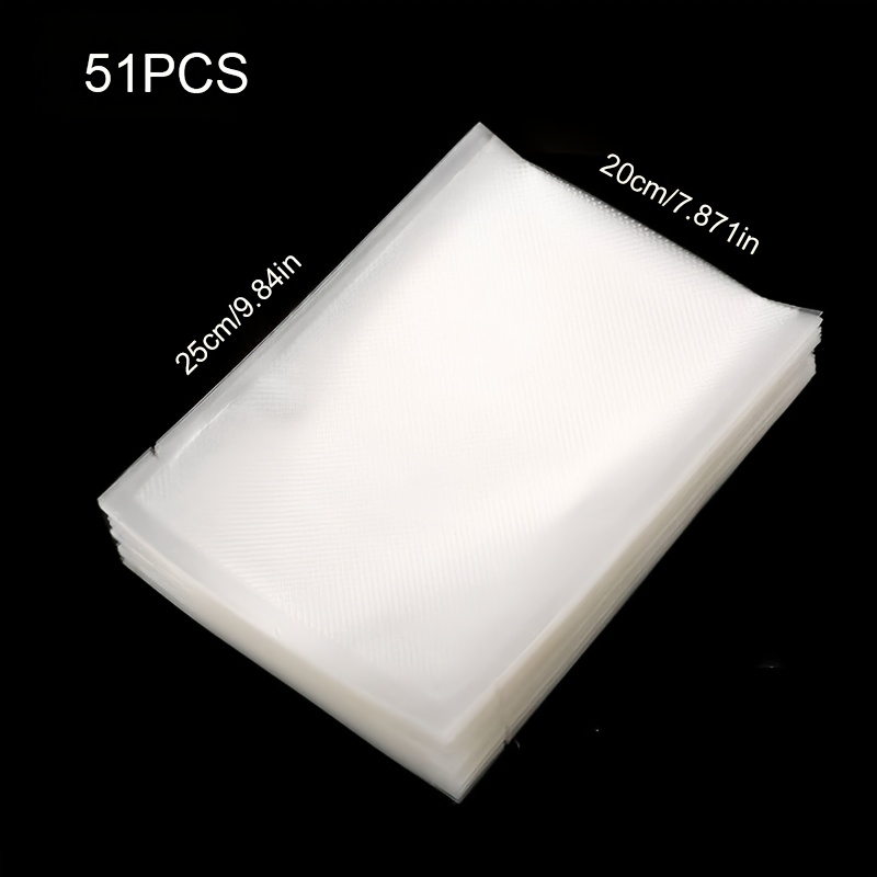 Image of 51pcs Food Vacuum Sealer Bags | Plastic Bags, No Electricity Needed