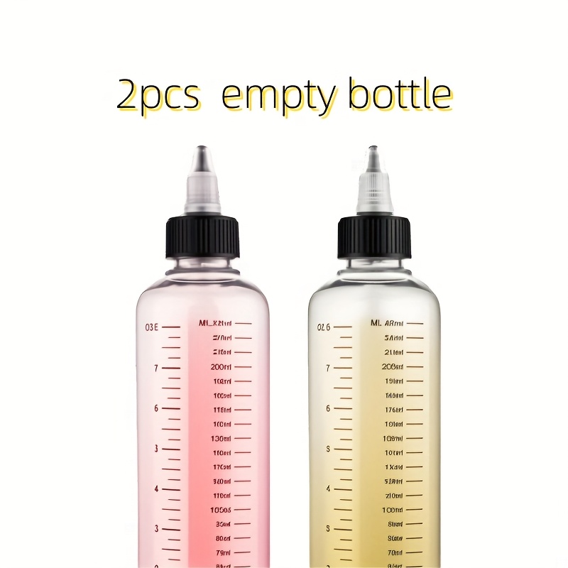 Image of 2pcs 230ml (8.1oz) Pet Shampoo Bottles With Graduated & Narrow Spout - Adjustable Control, Universal For - For Pet Grooming And Shampoo Mixing