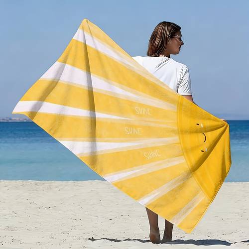 1pc oversized sun beach towel microfiber bath towel suitable for pool bath travel quick absorbent suitable for summer gift for vacations pool parties bathing ideal for seaside use