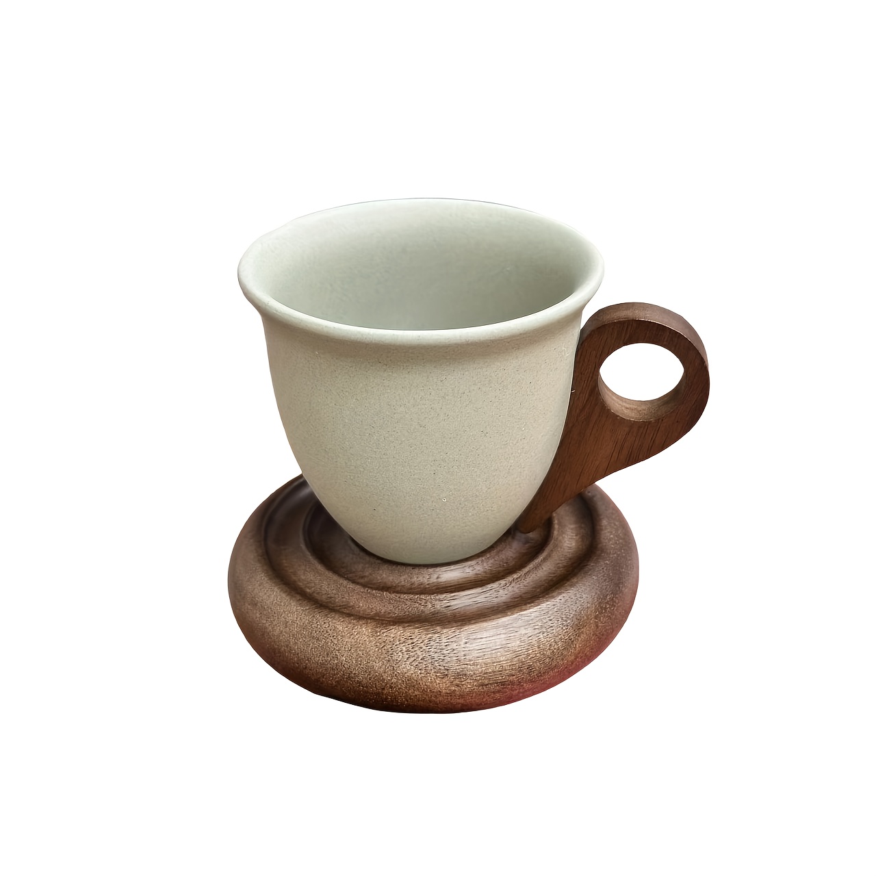 Image of Coarse Pottery Coffee Cup And Saucer Set, Ceramic Coffee Cup With Base, Mug Set, Latte Cup Set, Teacup And Milk Cup, Suitable For Cafes, Restaurants, Home Use And Gifting, 220ml