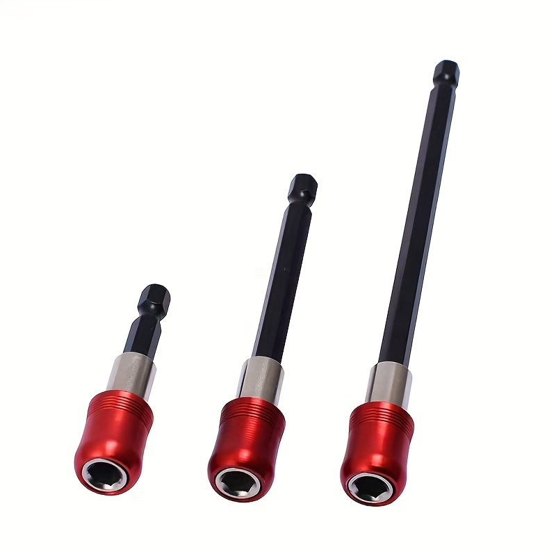 3pcs Drill Bit Extension, Impact Driver Bit Set,quick Release Magnetic Screwdriver Bit Holder, Bar Socket Adapter, 1/4 Inch Hex Shank Power Magnetic Bit Holder For Screws Nuts Drill