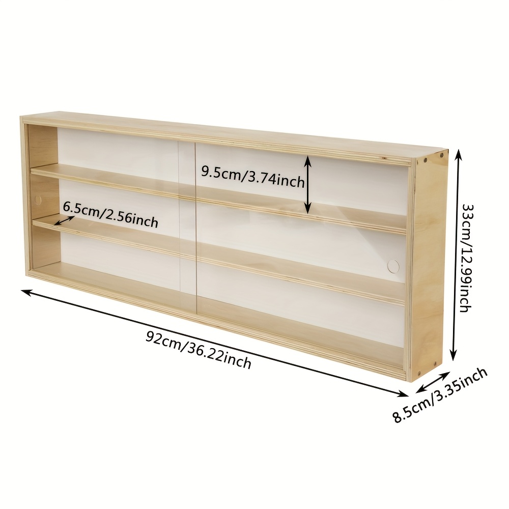 3-layer Wall Mounted Wooden Storage Cabinet With Lid, Wooden Collection Display Cabinet, Storage Display Cabinet, Acrylic Model Display