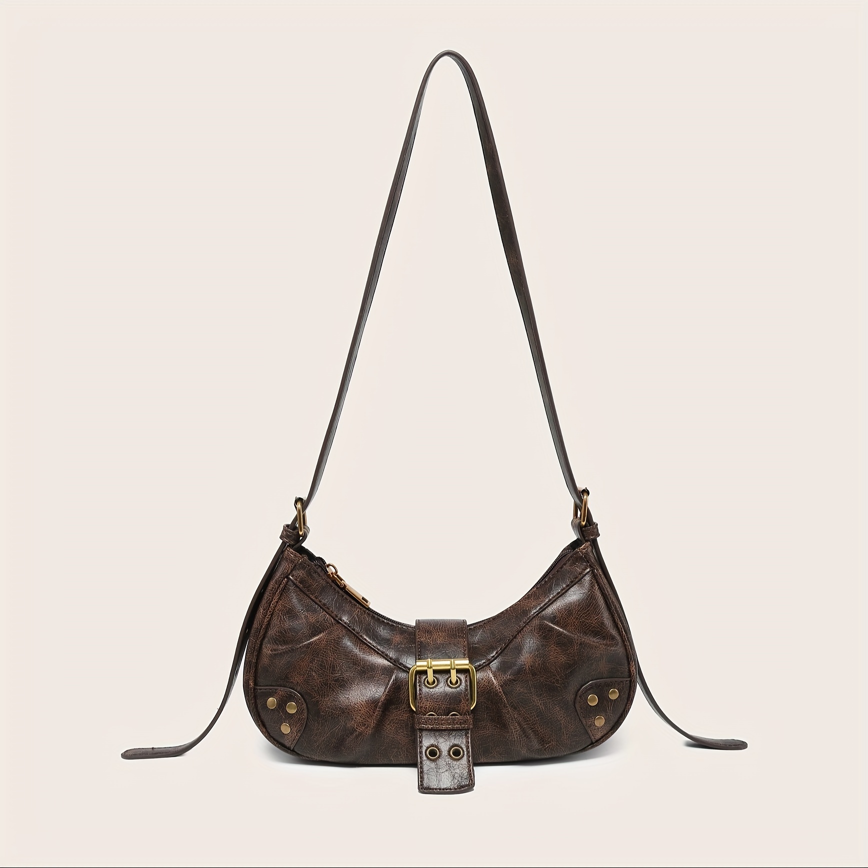 バッグ vintage design leather shoulder bag Roots Vintage Shoulder Bag Crossbody BLACK Pebbled Leather