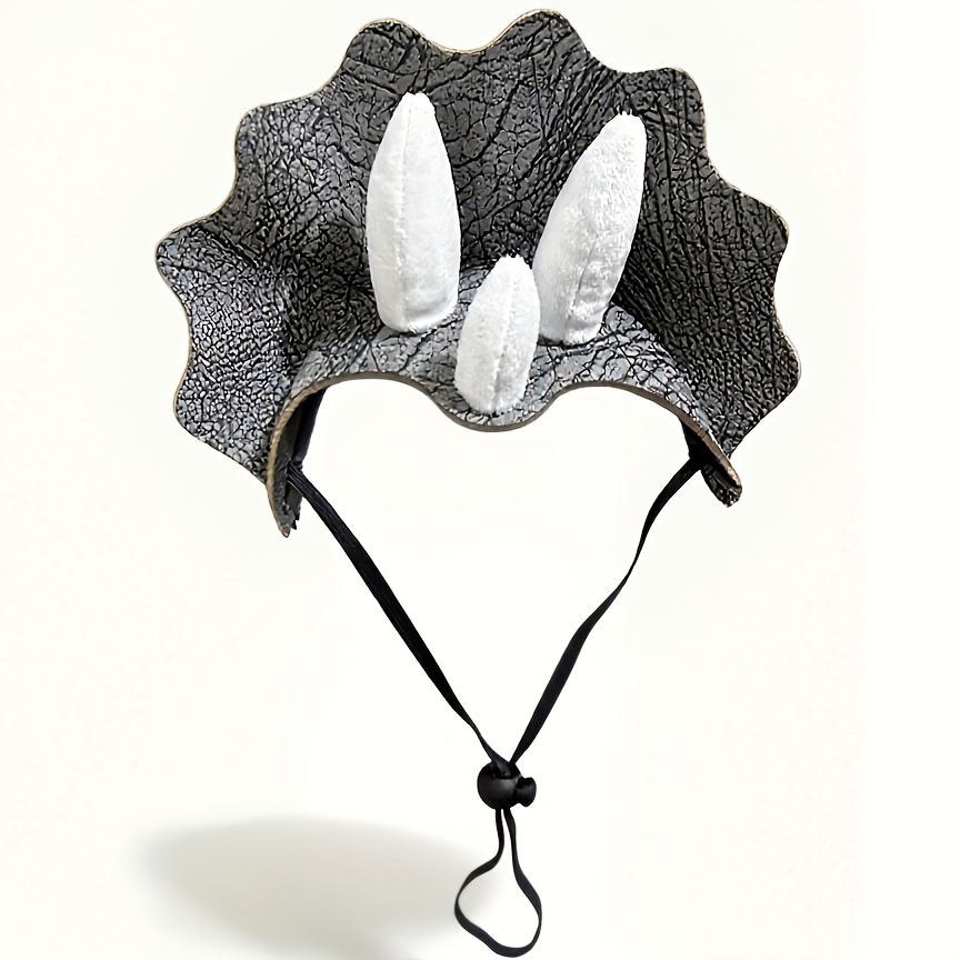 TEMU 1pc Of Pet Triceratops Transforming Hat! Headwear For Dogs, Perfect For Halloween, Parties, Or Photos. A Outfit!