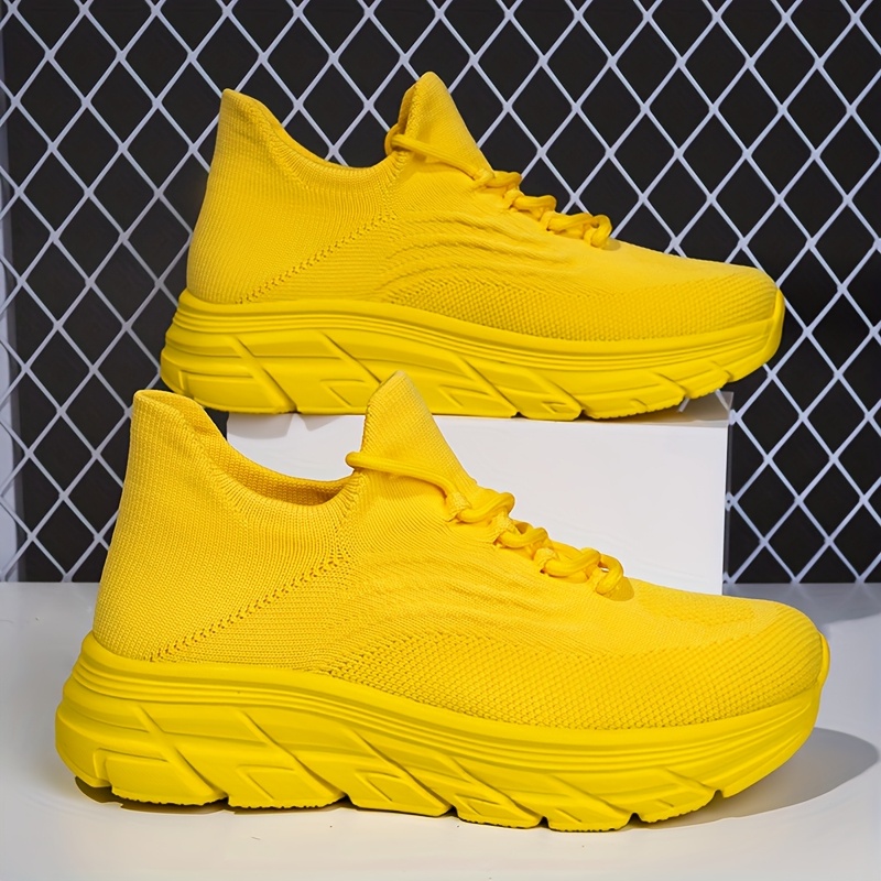 mens lightweight breathable running shoes neon yellow low - Temu