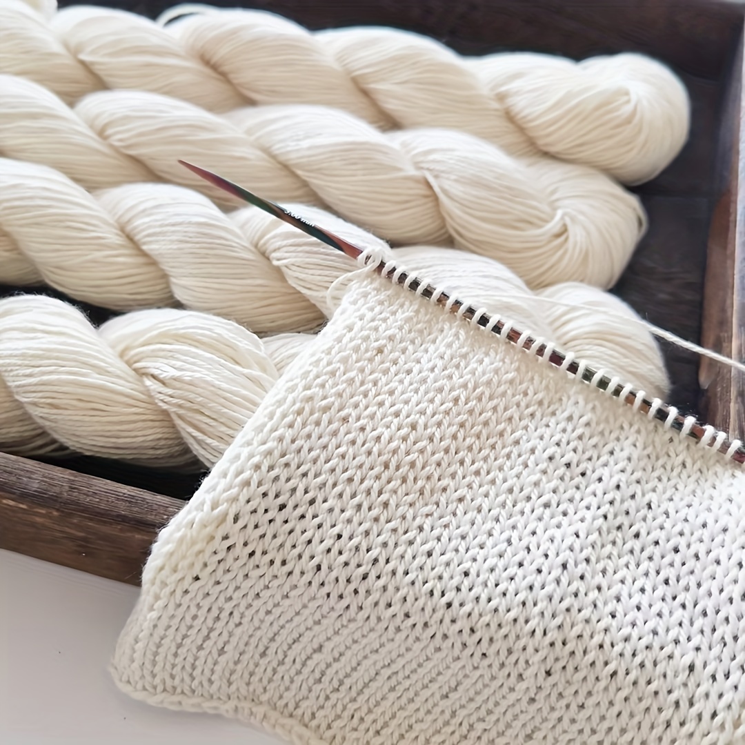 

1pc Cotton 50.00%, Silk 50.00% Thread, Undyed Silk Cotton Blend Yarn Hand Knitting Yarn - Nat White 50g