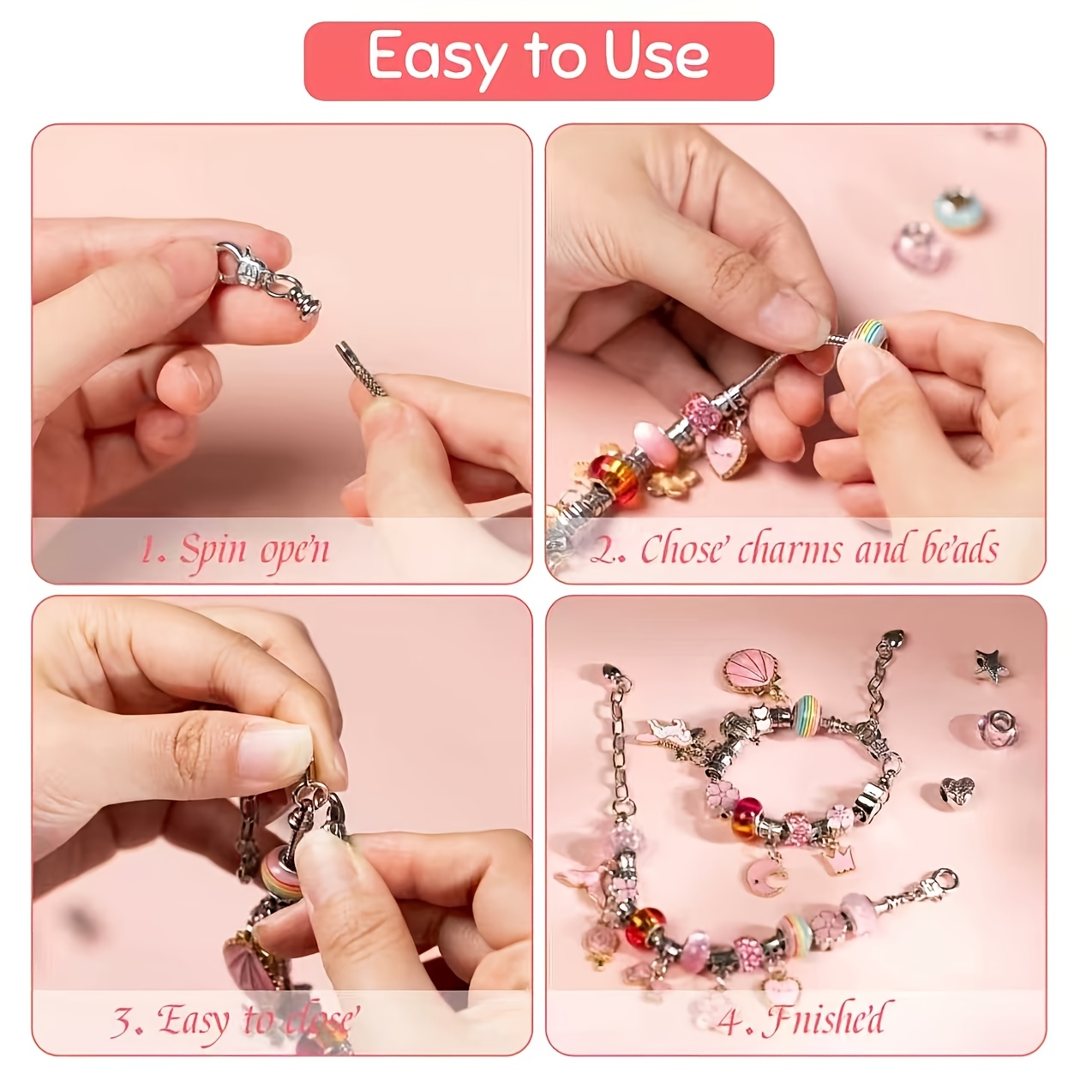 67pcs DIY Charm Bracelet Bead Kit, Creative Gift Set