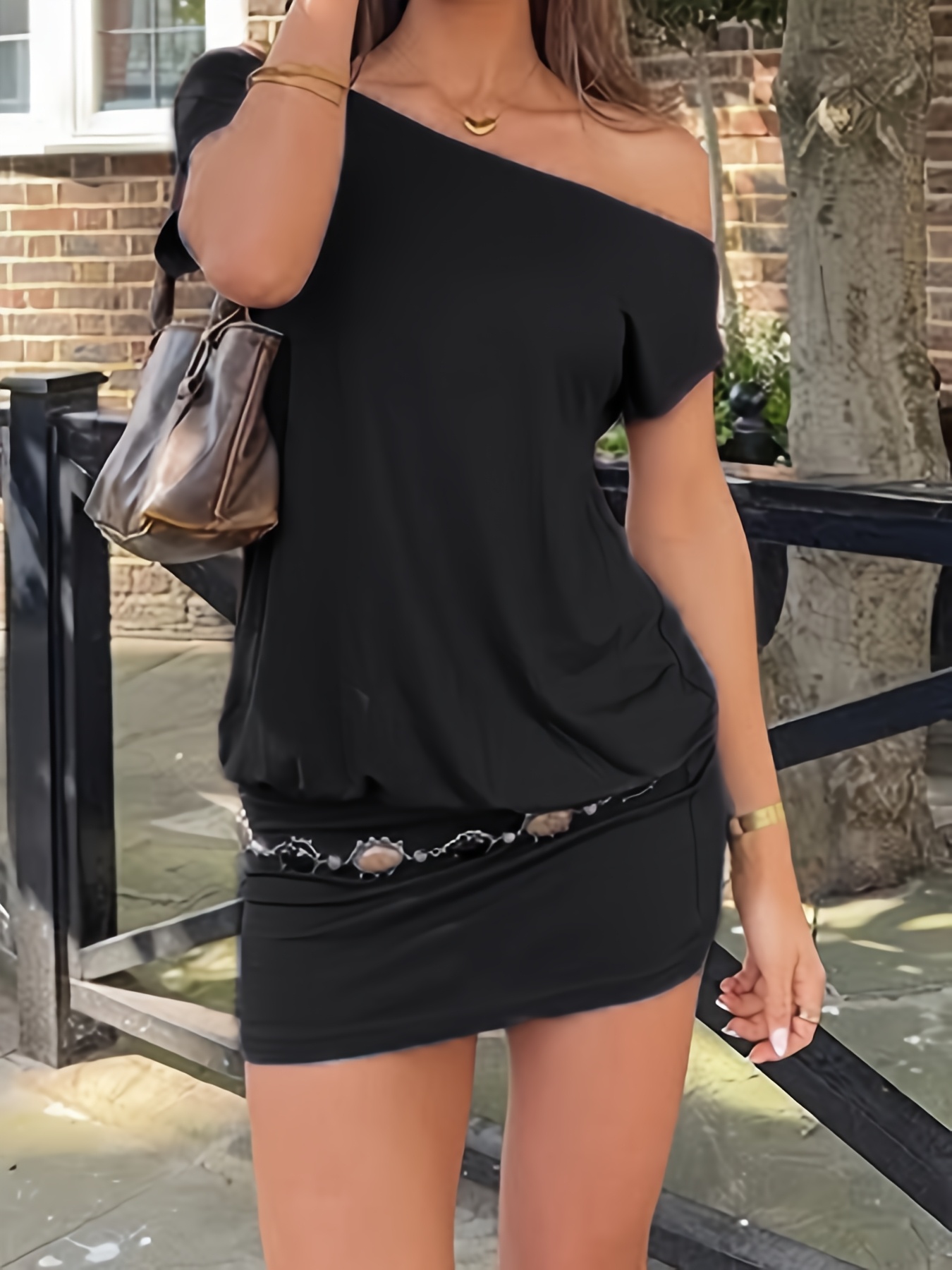 solid color reversible batwing sleeve wrap dress beltless - Temu
