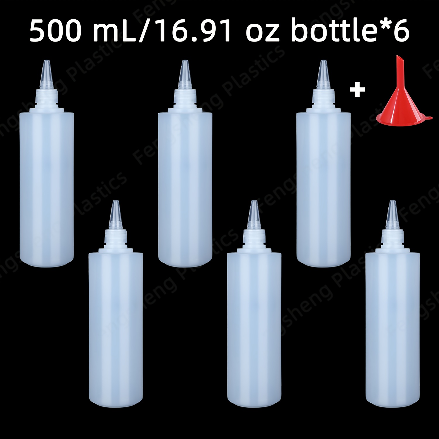 E-shop Diese Kollektion umfasst sechs durchscheinende weiße Unterflaschen mit den 3.38Oz, 6.76Oz, 8.46Oz, 10.15Oz und 16.91Oz. Sie sind reisefest
